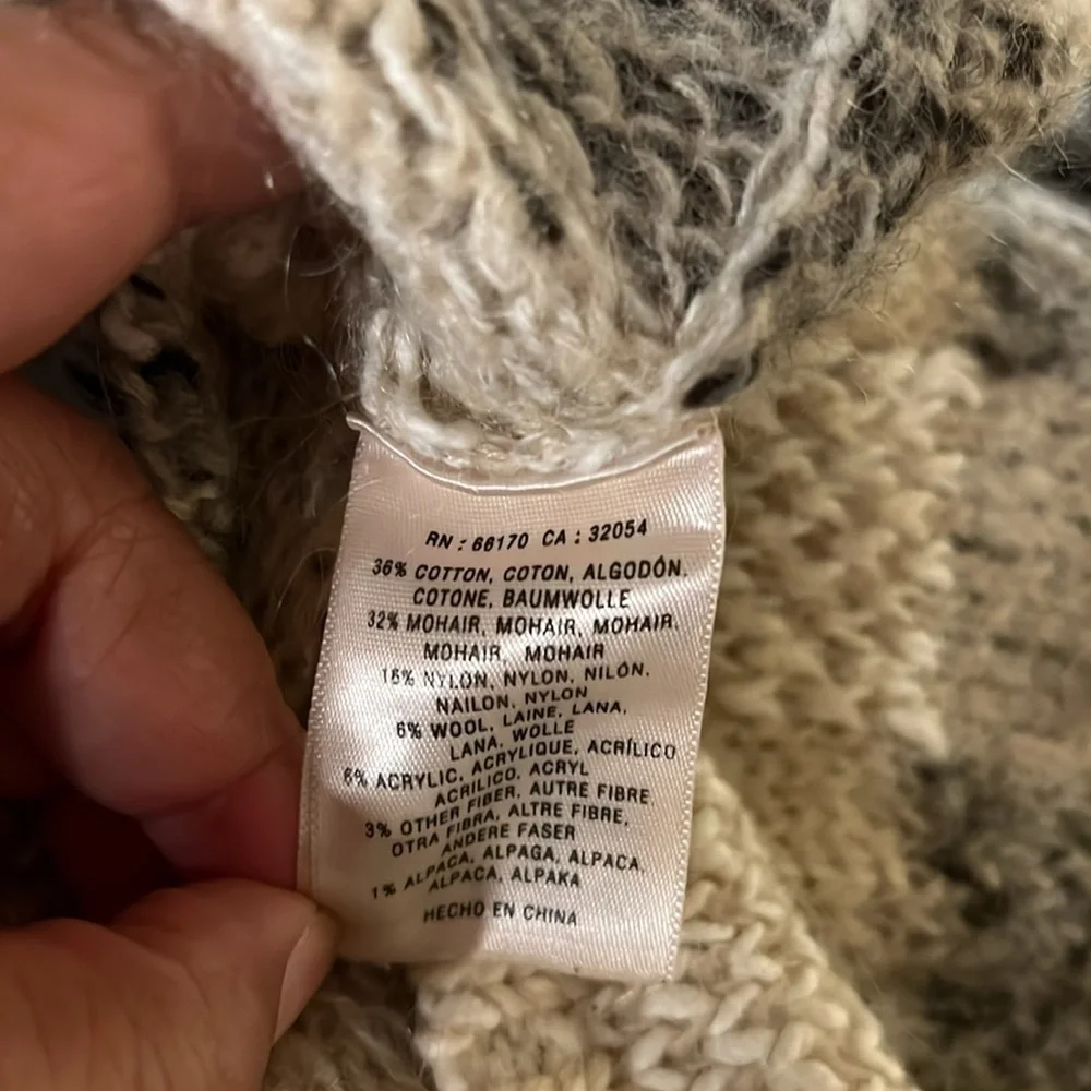 Anthropologie Far Away From Close Long Cotton/ Mohair Cardigan Sweater, S